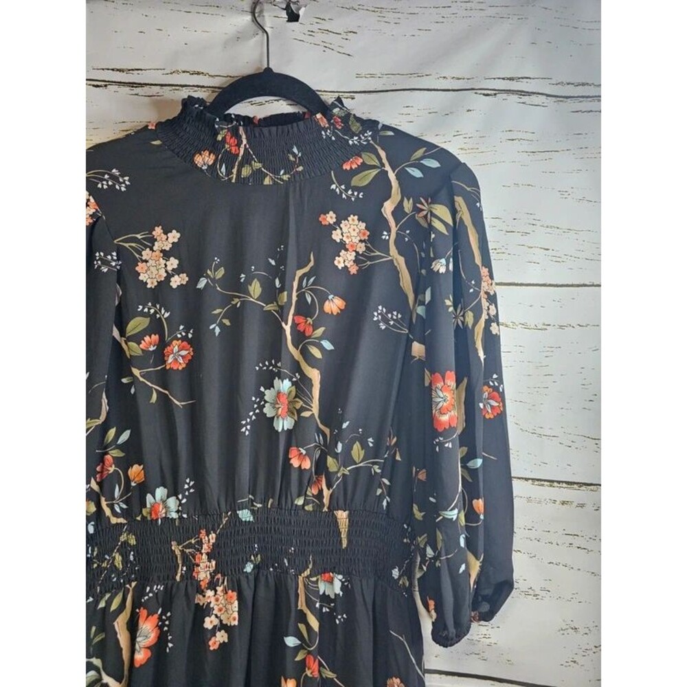 Nanette Nanette Lepore Black Floral High Low Dress Size 12